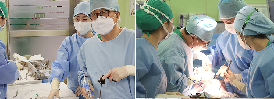 수술모습, 환자에게 설명하는 모습